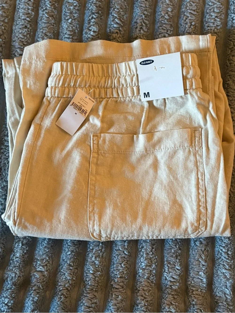 Old Navy Neutral Beige Elastic-Waist Pants